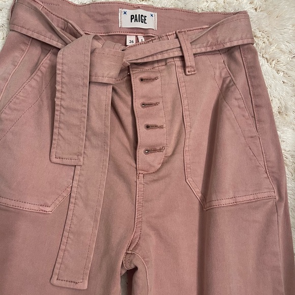 Paige pale pink never worn high waist denim with stretch joggers size 26 - Picture 2 of 4
